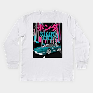 Honda NSX 1990-2005 Night City Kids Long Sleeve T-Shirt